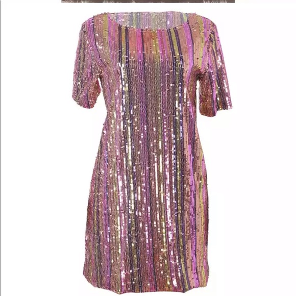 Multi Color Sequined Dress - Picture 3 of 5